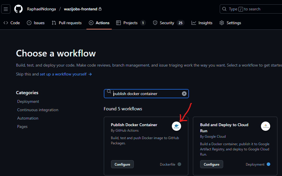 Publish Docker Workflow